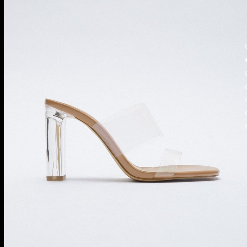 NWT Zara vinyl heeled sandals
